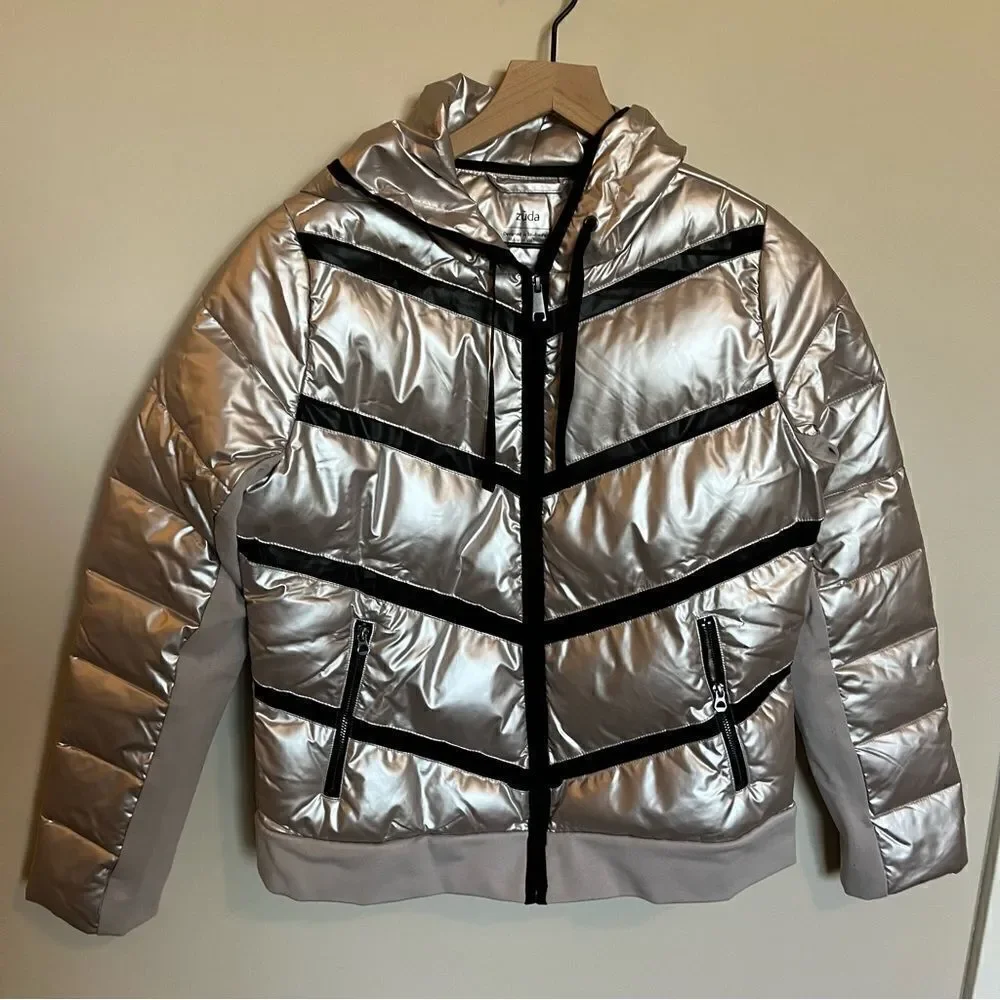 Zuda Quilted Pearlized Puffer Jacket with Hood